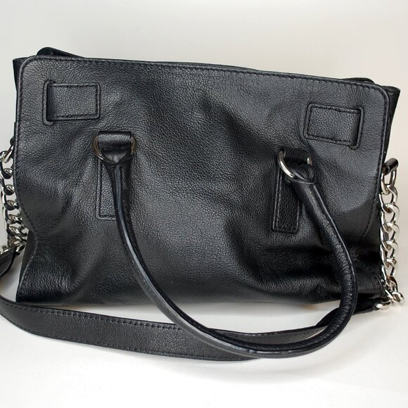 Black Large Lock & Key Accent Michael Kors Hamilton Shoulder Bag - Picture 4 of 8